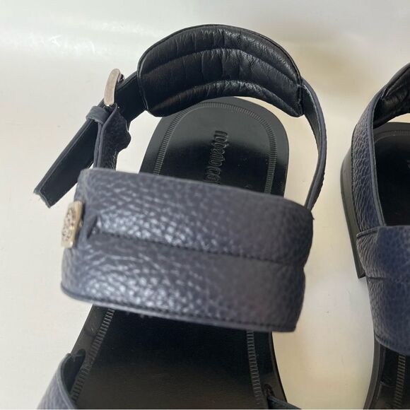 Roberto Cavalli Leather Sandals Blue Pebbled Crossover Strap Men’s 42 Italy US 9 - Picture 7 of 12